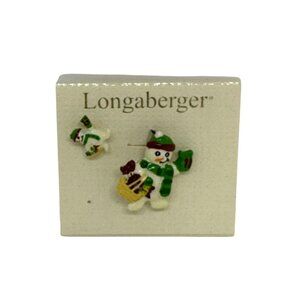 NEW Longaberger Snowman Brooch Pin | Christmas Holiday Enamel Jewelry 1.5"